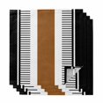 thumbnail image 1 of Modern Brown Black Cloth Napkins, Boho Contemporary Geometric Striped Washable and Reusable Dinner Napkins Set of 4, Table Napkin for Kitchen Party Birthday Wedding Hotel Housewarming 20"x20", 1 of 8
