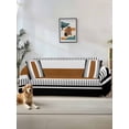 thumbnail image 1 of Modern Brown Black Couch Cover for Dogs, Boho Contemporary Geometric Striped Washable Sofa Covers Slipcover for Pets Dogs Futon Cover, Couch Recliner Covers, Oversized Chair Slipcover 71"x91", 1 of 9