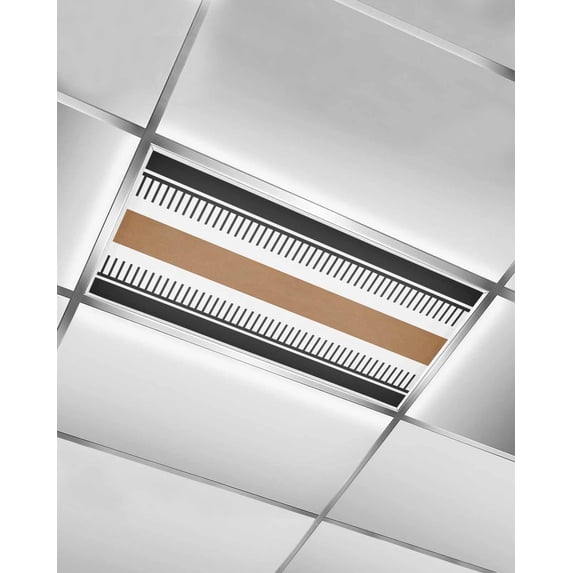 Modern Brown Black Fluorescent Light Covers for Ceiling Lights 4x2 feet,1 Pack Magnetic Light Filters for Classroom,Boho Contemporary Geometric Striped Fluorescent Light Shade Panel for Office