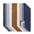 thumbnail image 1 of Modern Brown Blue Cloth Napkins, Boho Contemporary Geometric Striped Washable and Reusable Dinner Napkins Set of 6, Table Napkin for Kitchen Party Birthday Wedding Hotel Housewarming 20"x20", 1 of 8