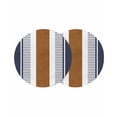 thumbnail image 1 of Modern Brown Blue Round 15 Inch Placemats Set of 2, Boho Contemporary Geometric Striped HeatResistant Non Slip Place Mats for Dining Table, Wipeable Braided Kitchen Table Mats for Housewarming, 1 of 9