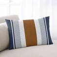 thumbnail image 1 of Modern Brown Blue Throw Pillow Covers, Boho Contemporary Geometric Striped Soft Breathable Pillow Cases with Zipper for Sleeping, Queen Size Pillowcases for Couch Bed Sofa Chair 20x30 Inches, 1 of 6