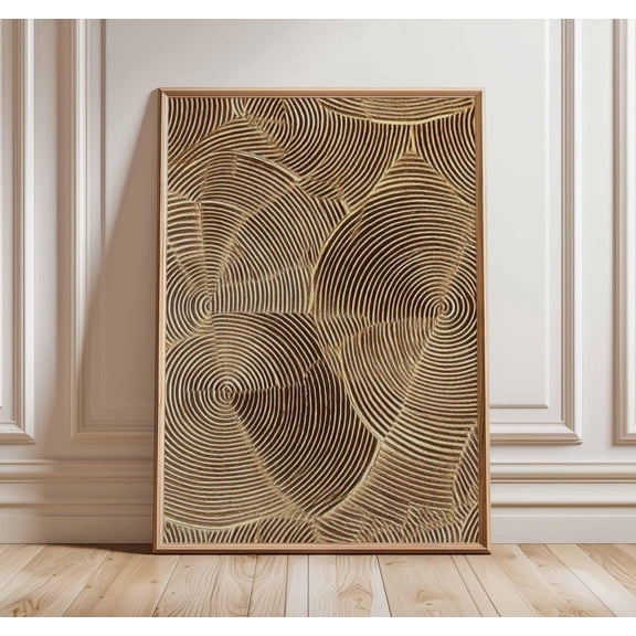 Modern Brown Geometric Line Poster, Unframed Paper Poster 8x10in