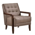 thumbnail image 1 of Modern Brown Leather Upholstered Chair / Suitable for Primary Living Spaces, 1 of 6