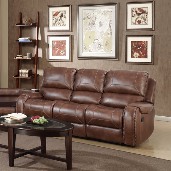 Modern Brown Reclining With Storage Console And Port, Thick Foam Cushions, Pillow Top Arms For Contemporary Comfort In - Cushions & Adjustable