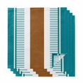 thumbnail image 1 of Modern Brown Teal Cloth Napkins, Boho Contemporary Geometric Striped Washable and Reusable Dinner Napkins Set of 4, Table Napkin for Kitchen Party Birthday Wedding Hotel Housewarming 20"x20", 1 of 8