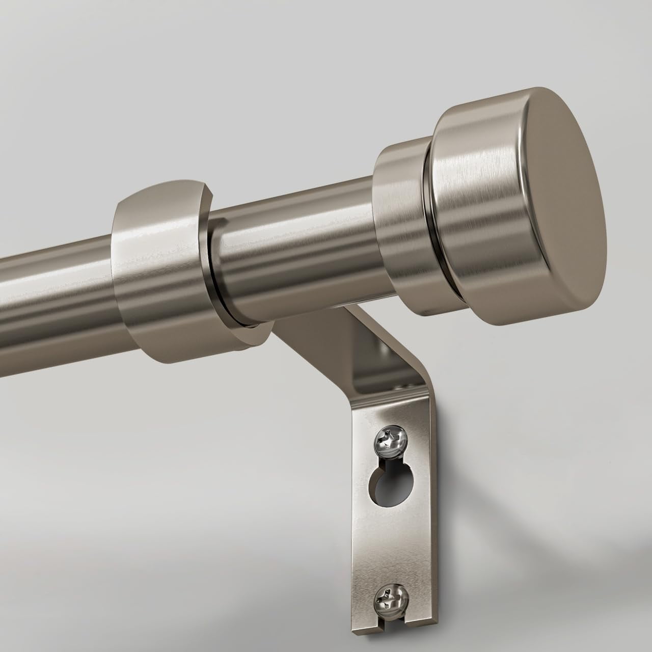 Adjustable Heavy Duty Brushed Nickel Curtain Rod, 1-inch Diameter, 72 to 144 inches