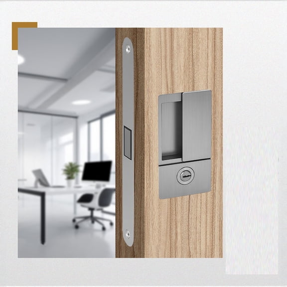 Modern Brushed Stainless Steel Pocket Door Hardware, Sleek Recessed Hidden Finger Pulls and Minimalist Edge Design, Elegant Upgrade for Contemporary Sliding Closet and Barn Doors
