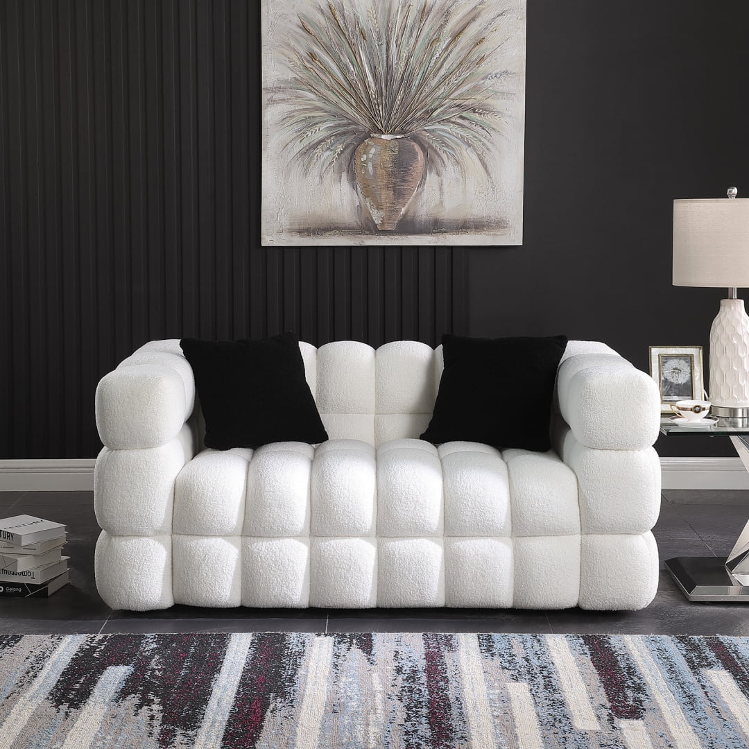 Modern Bubble Sofa Couch with Plastic Legs, 2 Seater Comfy Modern Bubble Sofa Couch with Plastic Legs, 2 Seater Comfy