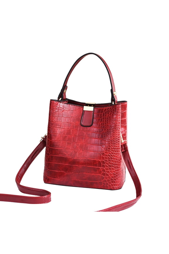 Modern Bucket Style Sling, Chain Strap Bucket Bag, Women'S One-Shoulder Structured Purse Women Leather Shoulder Bag Solid Color Handbags