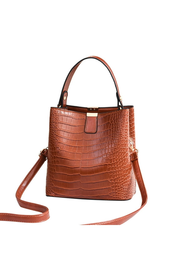 Modern Bucket Style Sling, Chain Strap Bucket Bag, Women'S One-Shoulder Structured Purse Women Leather Shoulder Bag Solid Color Handbags