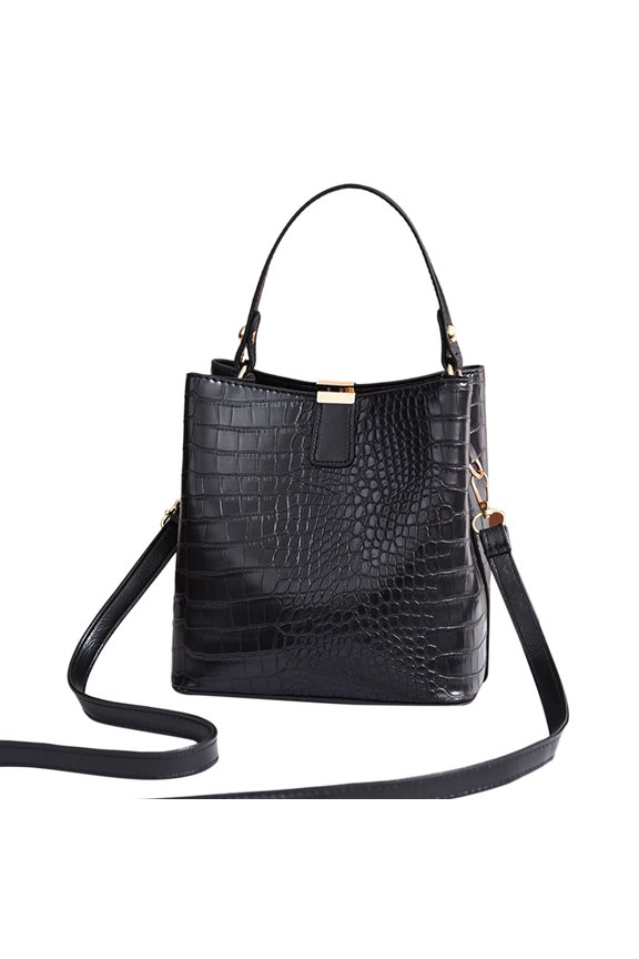 Modern Bucket Style Sling, Chain Strap Bucket Bag, Women'S One-Shoulder Structured Purse Women Leather Shoulder Bag Solid Color Handbags