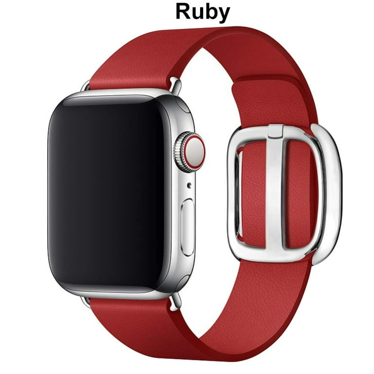 Modern Buckle Genuine Leather Strap for Apple Watch Band 44mm 40m