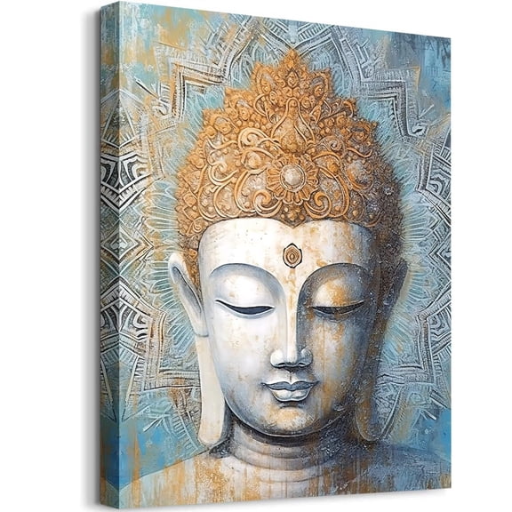 Modern Buddha Head Portrait Painting Printed On Canvas Meditation Zen Buddha Picture for Bedroom Decoration,Living Room Yoga Room Wall Decor poster