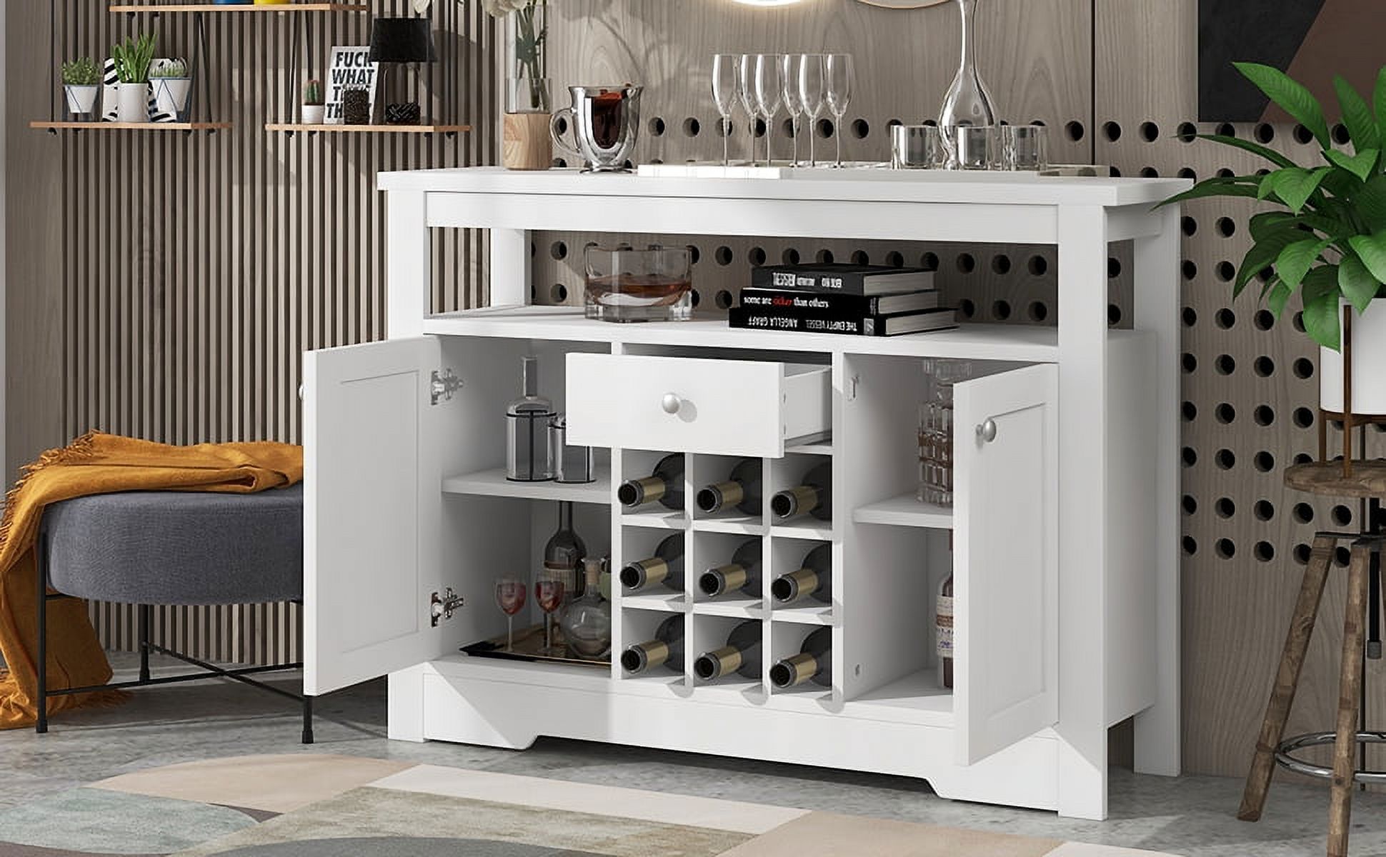 Modern Buffet Bar with DoubleStorey Tabletop and 9 Bar Wine
