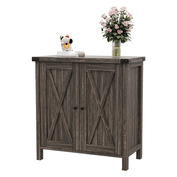Modern Buffet Sideboard with 2 Doors & Adjustable Shelf, 30x15.5x31.4 Inch Storage Cabinet for Dining Room, Living Room, and Kitchen Use
