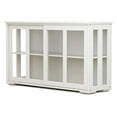 thumbnail image 1 of Modern Buffet Storage Cabinet with Glass Sliding Door and Adjustable Shelves, Multifunctional 42-inch Wide Storage Cabinet,Wooden Console Table, White, 1 of 1