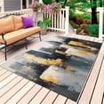 thumbnail image 1 of Modern Building Outdoor Rug 3x5 Ft, Non Slip Washable Area Rug, Chic Retro Abstract City Oil Painting Patio Rugs Carpet Runner, Large Floor Mat for Indoor/Outdoor Deck Porch Camping, 1 of 8