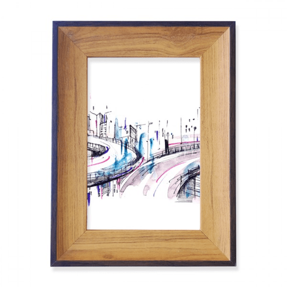 Modern Building Skyscraper Overpass Photo Frame Exhibition Display Art Desktop Painting