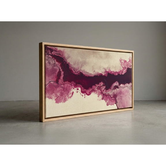 Modern Burgundy Flow Deep Maroon Ink Wall Art Unframed Paper Print