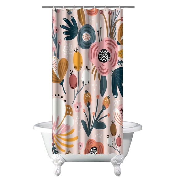 Modern Butterflies Shower Curtain - Contemporary Insect and Floral Design, 36x72 Inches