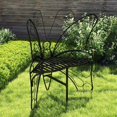 Modern Butterfly Cast Metal Garden Bench, Outdoor Bench Patio Seat