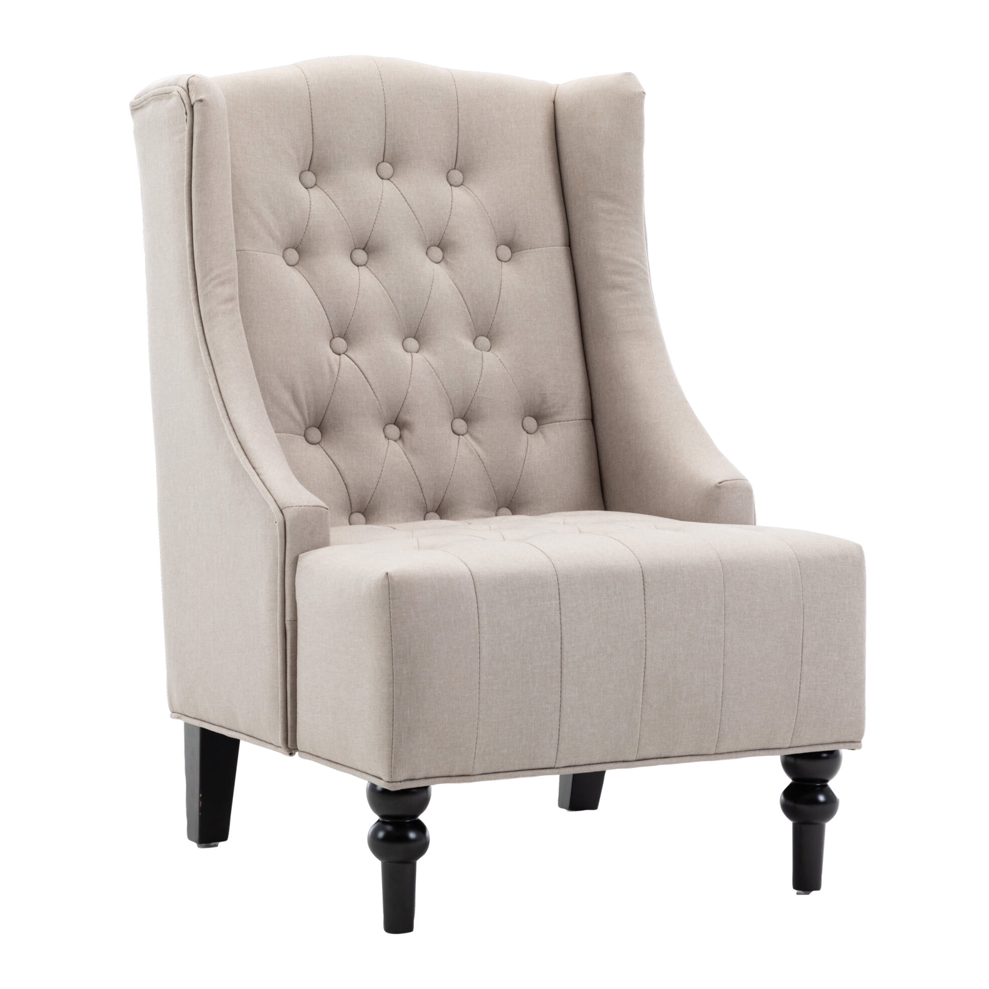 Modern Button Tufted Accent Chair with High Back, Luxury Look Diamond ...