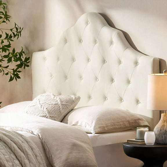 Modern Button Tufted Queen Size Headboard, Crafted from Solid Wood and Metal Legs, Adjustable for a Perfect Fit
