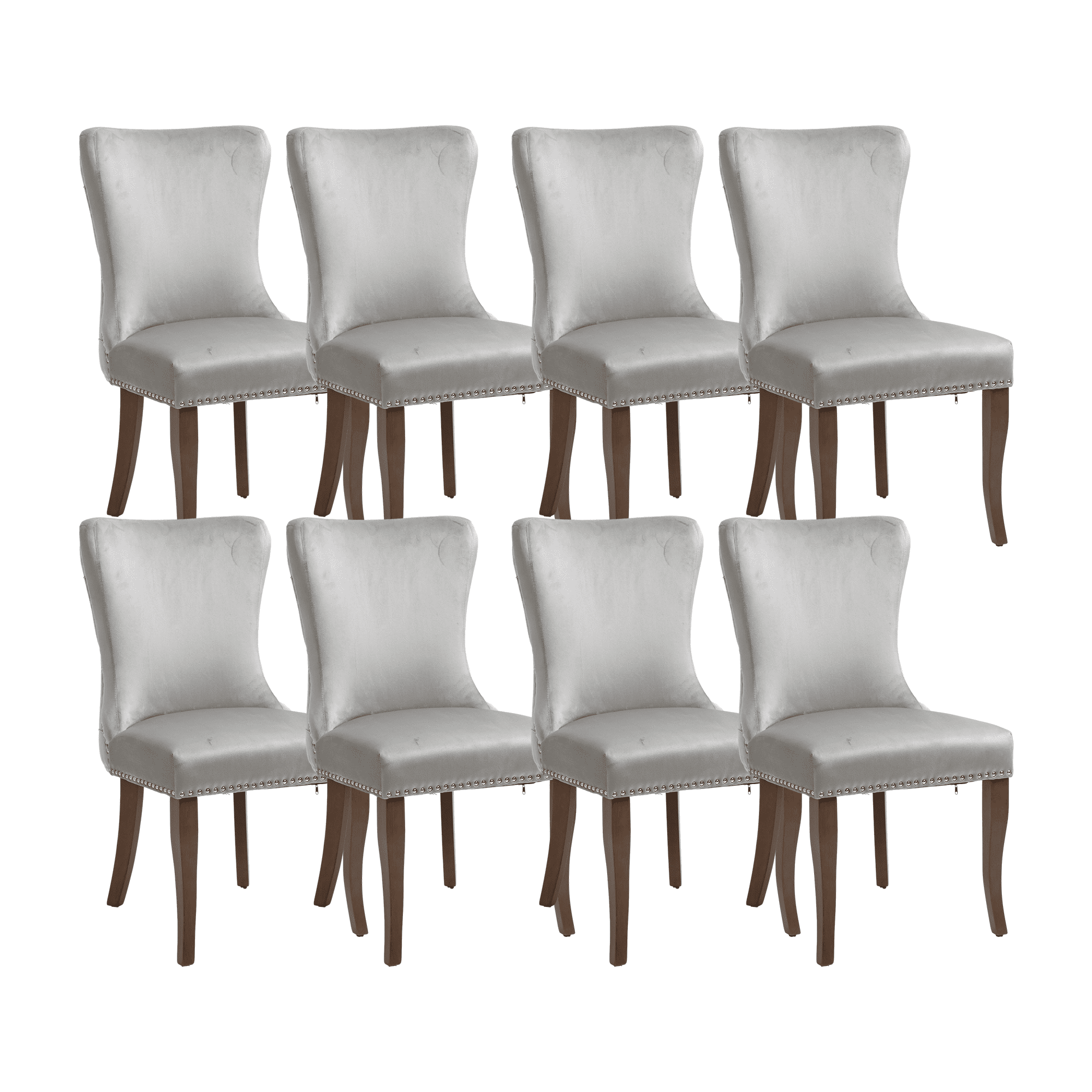 Modern Button Tufted Upholstered Dining Chairs with Nailhead Trim
