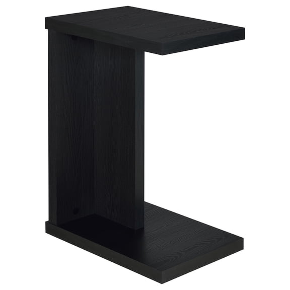 Modern C-Shaped Side Table with Matte Black Finish, Accent End Table for Living Room or Bedroom