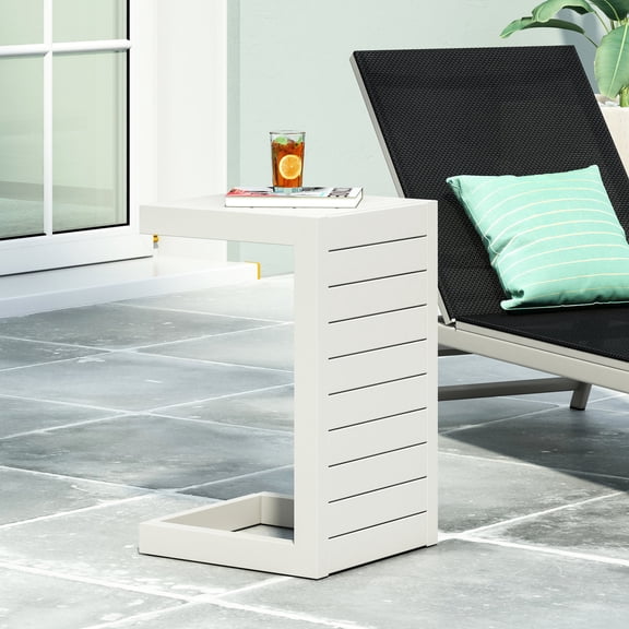 Modern C-shaped Side Table / Fits Well in Outdoor Spaces
