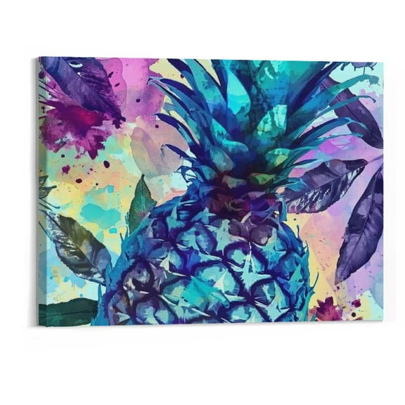 Modern Canvas Artwork Watercolor Pineapple Fruit Pattern Summer Theme Canvas Wall Art for Living Room Bedroom Home Dcor Ready to Hang 2016in