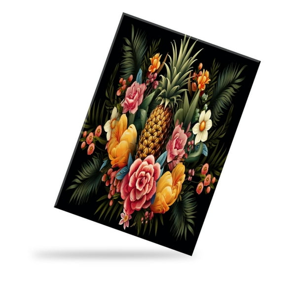 Modern Canvas Picture Print Art Wall Decoration,Tropical Flowers Paradise Pineapple Multicolor Canvas Print for Home Decoration