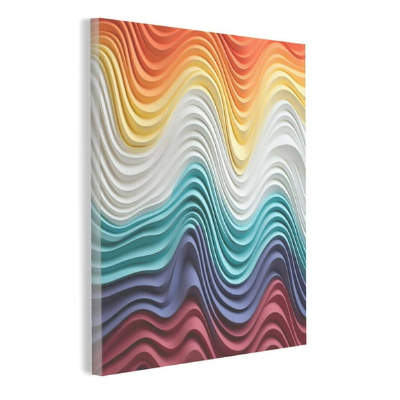 Modern Canvas Pictures Print Art Wall Decor, Colorful Geometric Cream Of Cakes Print Canvas Print for Home Decor