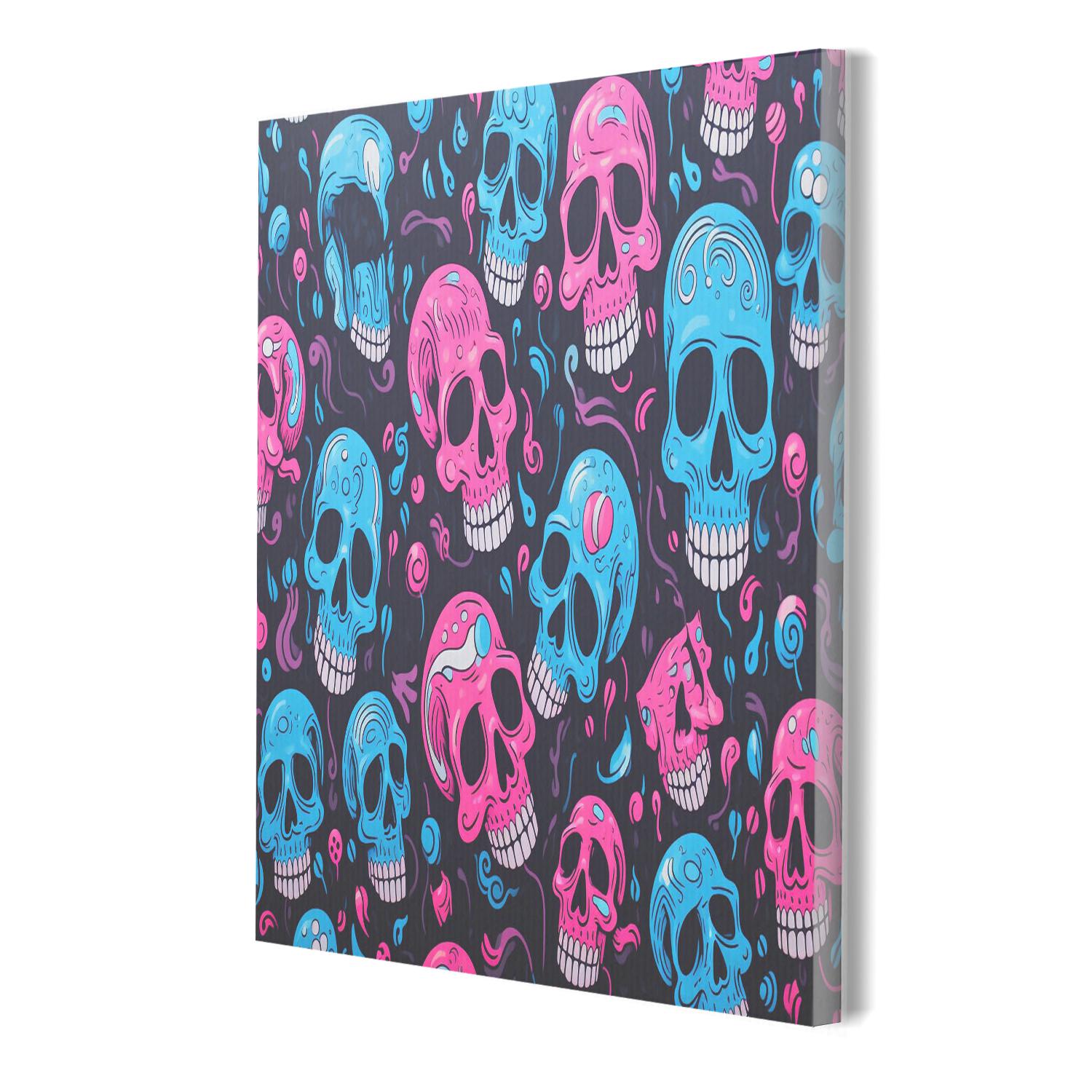 Modern Canvas Pictures Print Art Wall Decor, Skull Blue Creative