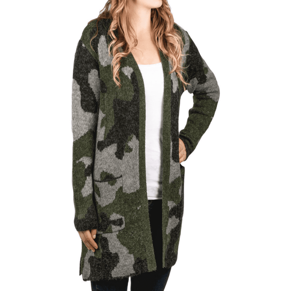Modern Canvas Women s Long Cozy Warm Open Front Cardigan Sweater Camo XL Walmart