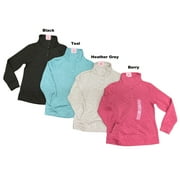 MODERN CANVAS Women's Long Sleeve Mock Neck Quilted Pullover Sweater w/ Snaps (Black, S)