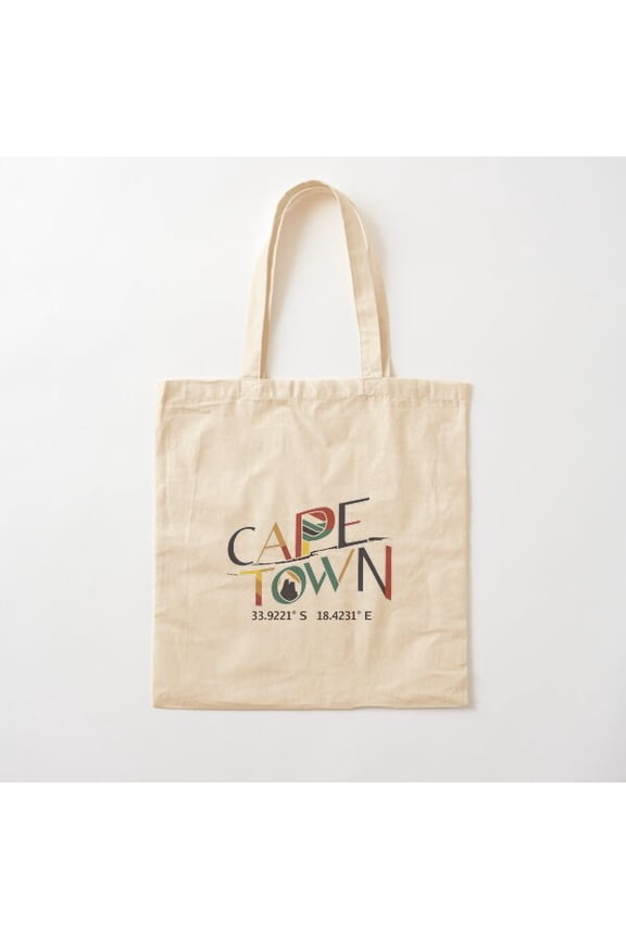 Modern Cape Town Coordinates Canvas Tote Bags, Reusable Shopping Bag