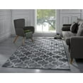 thumbnail image 1 of Modern Carpet with Geometric Shape Design, Moroccan Trellis Pattern Area Rug (5' x 7', Grey), 1 of 3
