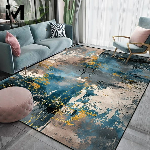 Modern Carpets for Living Room Abstract Large Area Plush Rugs Non-slip Bedroom ration Home Coffee Ta