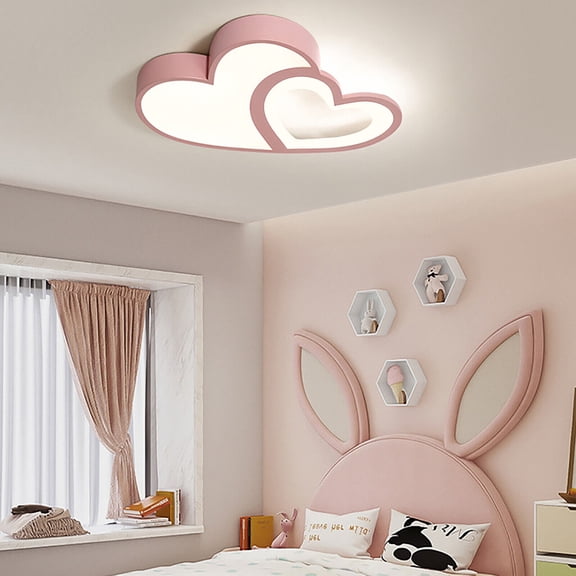 Modern Cartoon Heart Shape Chandelier LED Pendant Lamp Kid's Room Ceiling Light