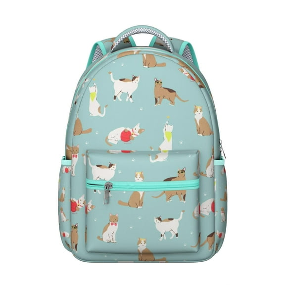 "Modern Cat Print Backpack - Excellent Gift for College, Waterproof Bookbag for Work & Travel, Stylish Laptop Bag Design"