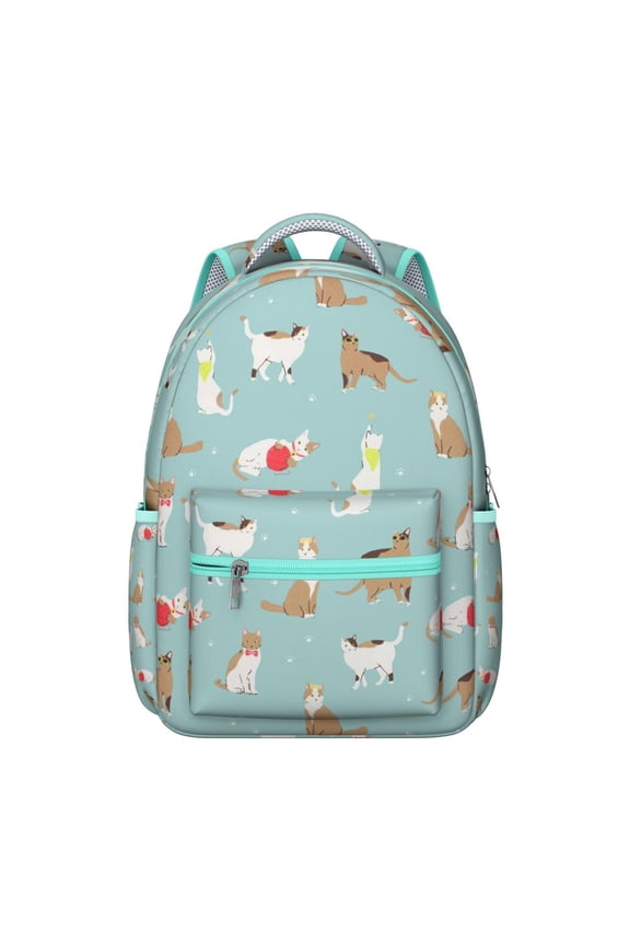 "Modern Cat Print Backpack - Excellent Gift for College, Waterproof Bookbag for Work & Travel, Stylish Laptop Bag Design"