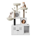 thumbnail image 1 of Modern Cat Tree Tower with Hidden Litter Box Enclosure, Multi-Level Wooden Cat Furniture – Sisal Scratching Posts, Soft Perch, Condo – Stylish Catnip Toy for Indoor Cats, 1 of 5