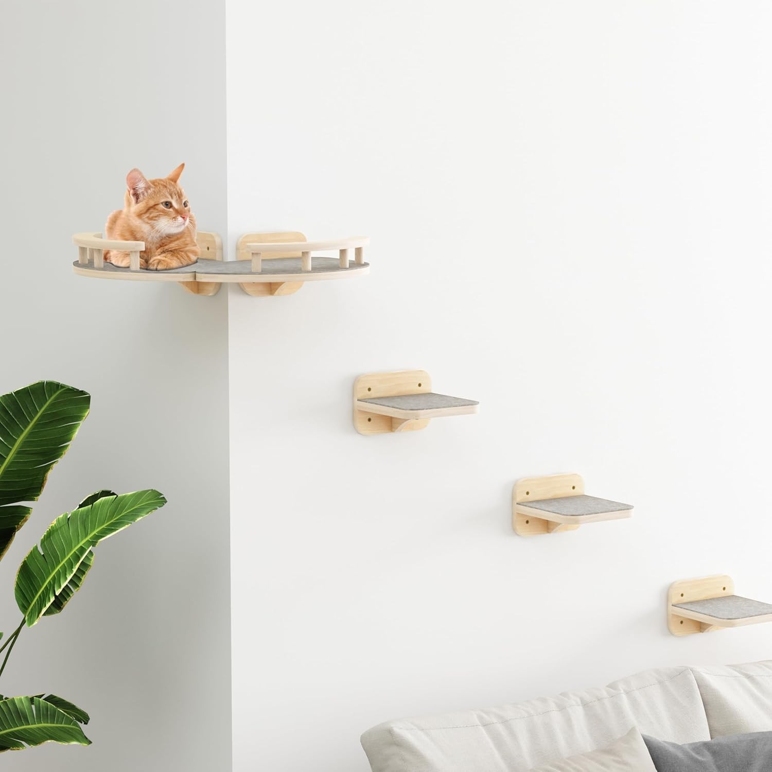 Picture of Modern Cat Wall Furniture, Cat Wall Shelves Fit Cat Up to 22Lbs with 3 ...