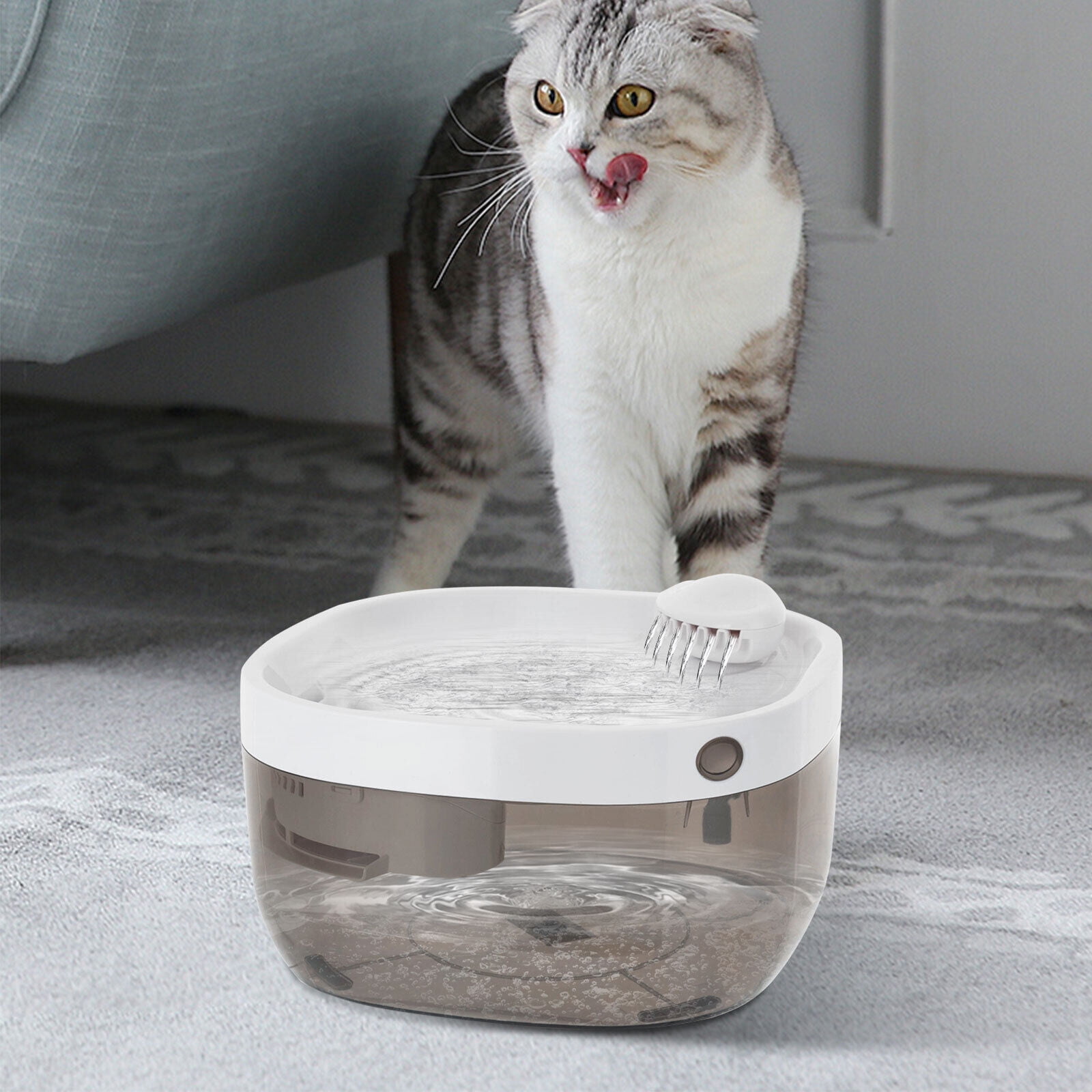 Modern Cat Water Fountain Pet Water Fountain Cat Drinking Fountain White 7L Stainless Steel Pet Water Fountain for Cats Dogs with Motion Sensor