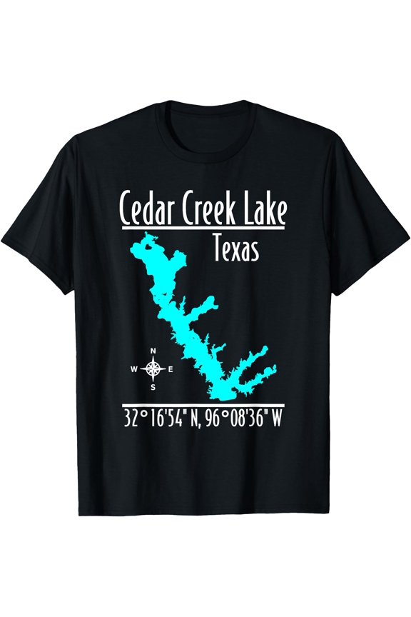 Modern Cedar Creek Lake - Texas T-Shirt