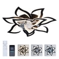thumbnail image 1 of Modern Ceiling Fan with Lights Remote Control, 10 PCS Blades ,32" Black Ceiling Fan with Light, 6 Speeds 3 Light Color Low Profile Flush Mount Ceiling Fan for Kitchen Bedroom, 1 of 14