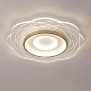 Modern Ceiling Light Wave Round Dimmable LED Ceiling Lamp Flush Mount LED Chandelier Lighting for Living Kitchen Dining Room Bedroom Office with Remote