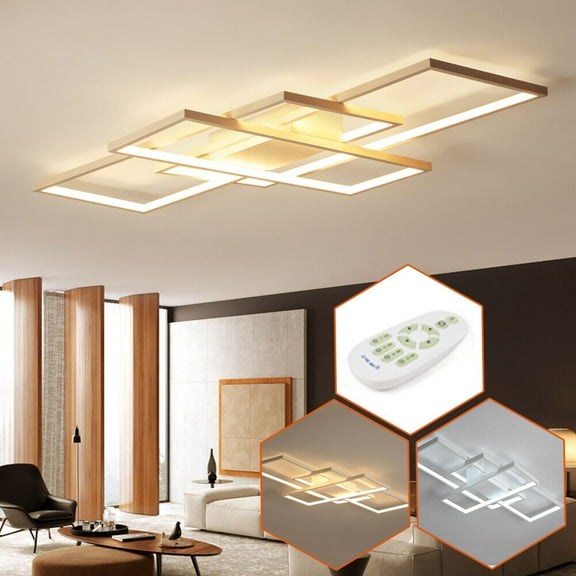 Modern Ceiling Pendent Light - LED Dimmable Ceiling Light Flush Mount Acrylic Chandelier with Remote,110-260v